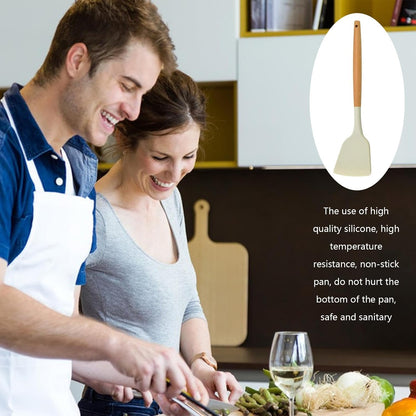 Carote 1pc Silicone Spatula Cookware Handle - Hot Kitchen Tool, Non-Stick Cooking Turner, Slotted Supplies For Baking | Soup Ladle For Fliping, Mixing, Sauteing, Food Prep, Eggs, Pancakes, Cakes Daily