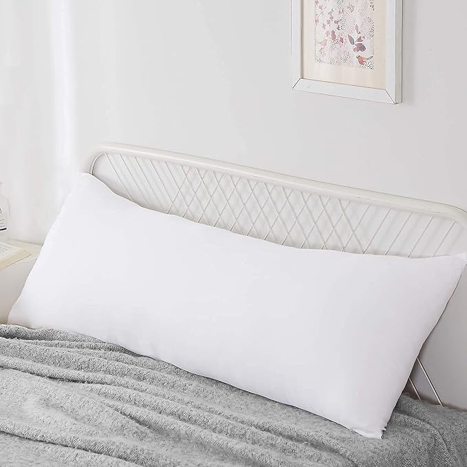 Acanva Fluffy Bed Sleeping Side Sleeper Body Pillow Insert, Long 20” x 60”, Gray