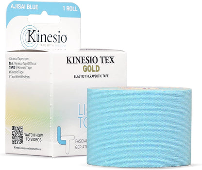 Kinesio Taping - Elastic Therapeutic Athletic Tape Tex Gold Light Touch - Ajisai Blue – 2 in. x 16.4 ft