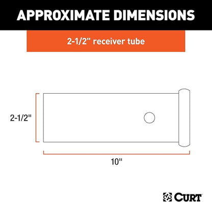 CURT 49510 2-12-Inch x 10-Inch Weld-On Raw Steel Trailer Hitch Receiver Tube, Black