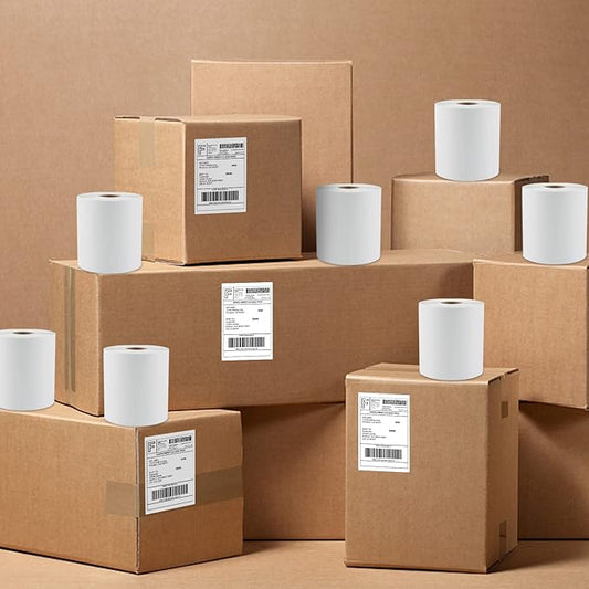 MFLABEL 4x6 Direct Labels, Perforated, Commercial Grade, for Thermal Printer, 250 Labels1 Roll, 2 Rolls