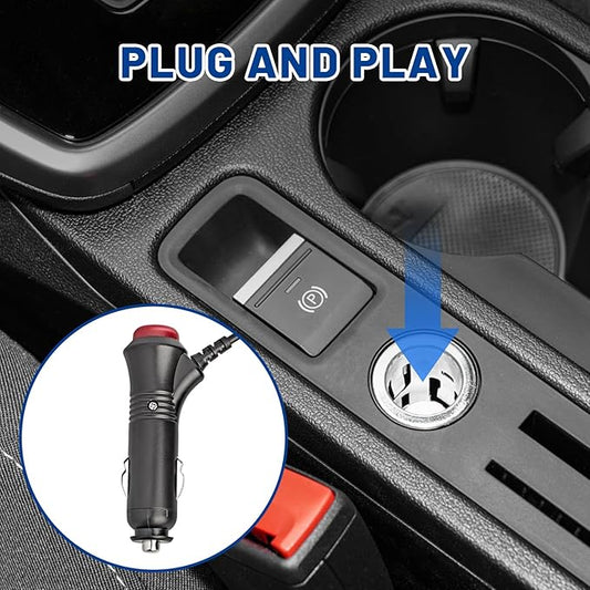 Anina 0.217x0.083 in Car Cigarette Lighter Adapter Plug Cable with Switch Button, 6.5ft 12V-24V Male Cigarette Lighter Power Supply Charger