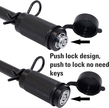 TowWorks 79830 Keyed Alike 58" Trailer Hitch Lock with Extra Long 4-12" Span, Double Safety Tow Hitch Locking Pin for 3" Receivers and Adjustable Channel Mounts