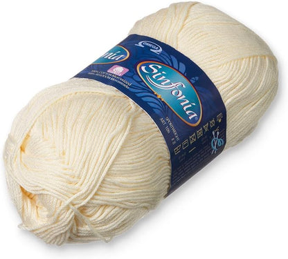 Omega Yarn, Bone Color, 101g/218y, 100% Mercerized Cotton, Fine (Sportweight), Made in Mexico