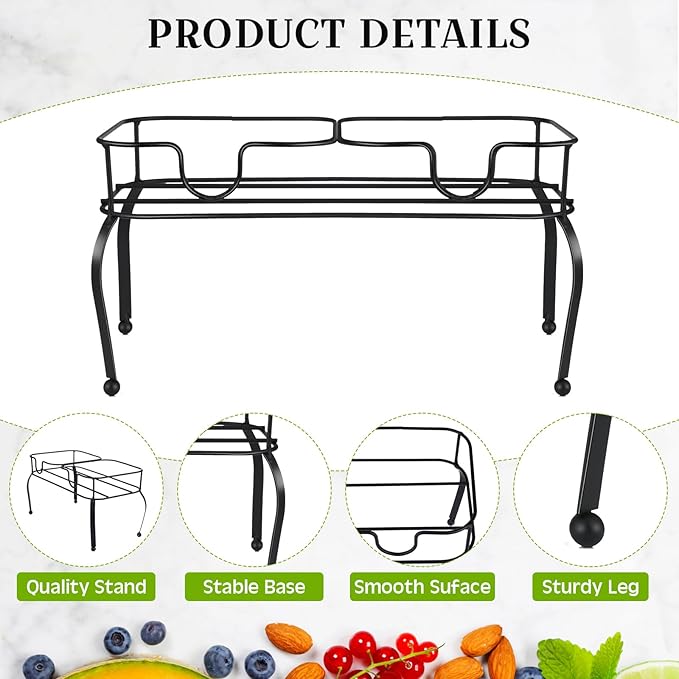 Blulu Metal Beverage Dispenser Stand for Parties Double Drink Stand Dispenser Holder Stand for Glass Jar Bottles(1 Gallon)
