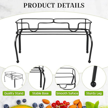 Blulu Metal Beverage Dispenser Stand for Parties Double Drink Stand Dispenser Holder Stand for Glass Jar Bottles(1 Gallon)