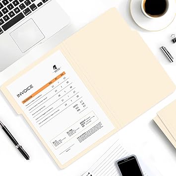 SUNEE Manilla Folders Legal Size (14 x 8.5 inches),100 Per Box, Durable Paper File Folders with 13 Cut Tab for Office, Legal Documents, Filing, and Organizing