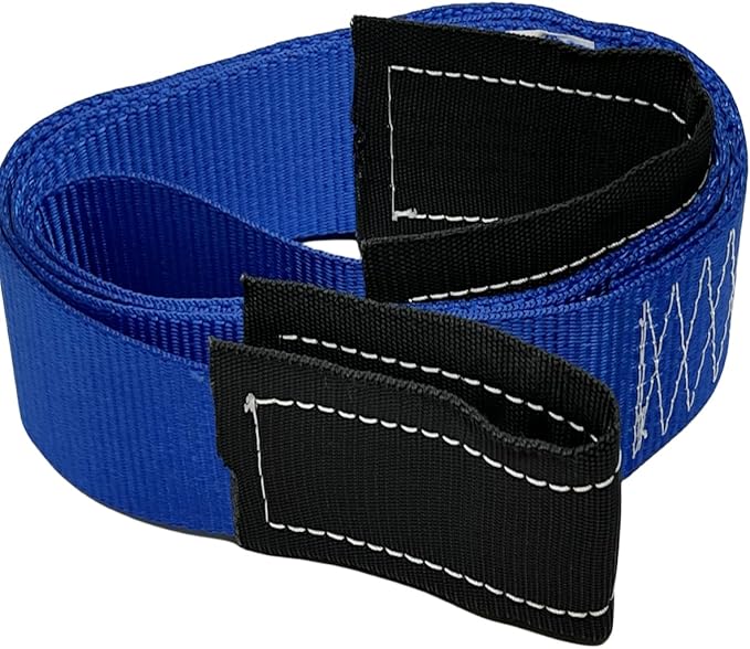 1Pack 2 "x6' Tow Strap with Reinforced Loops Vehicle Recovery Rope 10,000 Pound Breaking Strength 2 inch 6 Feet Lift Sling Strap,Blue