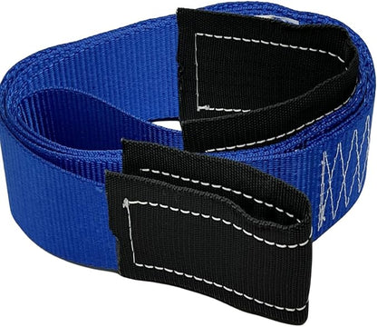 1Pack 2 "x6' Tow Strap with Reinforced Loops Vehicle Recovery Rope 10,000 Pound Breaking Strength 2 inch 6 Feet Lift Sling Strap,Blue