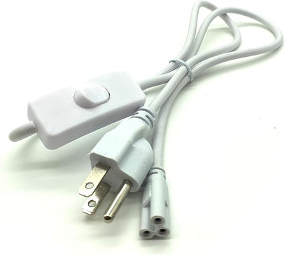 T5 T8 LED Wire Connector Power Cord LED Tube Power Extension Cord with on/Off Plug for LED T5 T8 Light Tube Integrated LED Light Fixture Extension Cable Wire (1.5M/5Ft US 3pin)