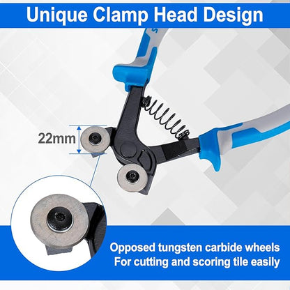 SPEEDWOX Glass Tile Nipper 8 Inches High Strength Tungsten Carbide Scoring Wheels for Quickly Cutting Porcelain Mosaic Ceramic Mirror Professional Glass Cutters Score Tile Working Tool Heavy Duty
