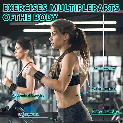 Pilates Ankle Weights and Wrist Weights for Women, Leg Weights and Arm Weights Set of 2 (1 LB2 LBS Each), Adjustable Yoga, Dance, Barre, Walking, Gym Workout