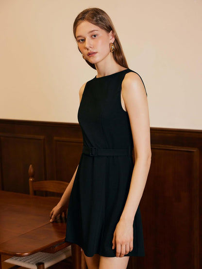 Runs Small, CIDER Sleeveless Dress for Summer Women's Belted Mini A-Line Casual Party Dress.