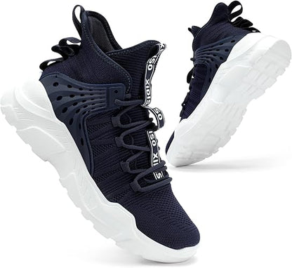 SANNAX Mens Fashion Sneaker High-Top Casual Sports Athletic Walking Shoe Running Shoes