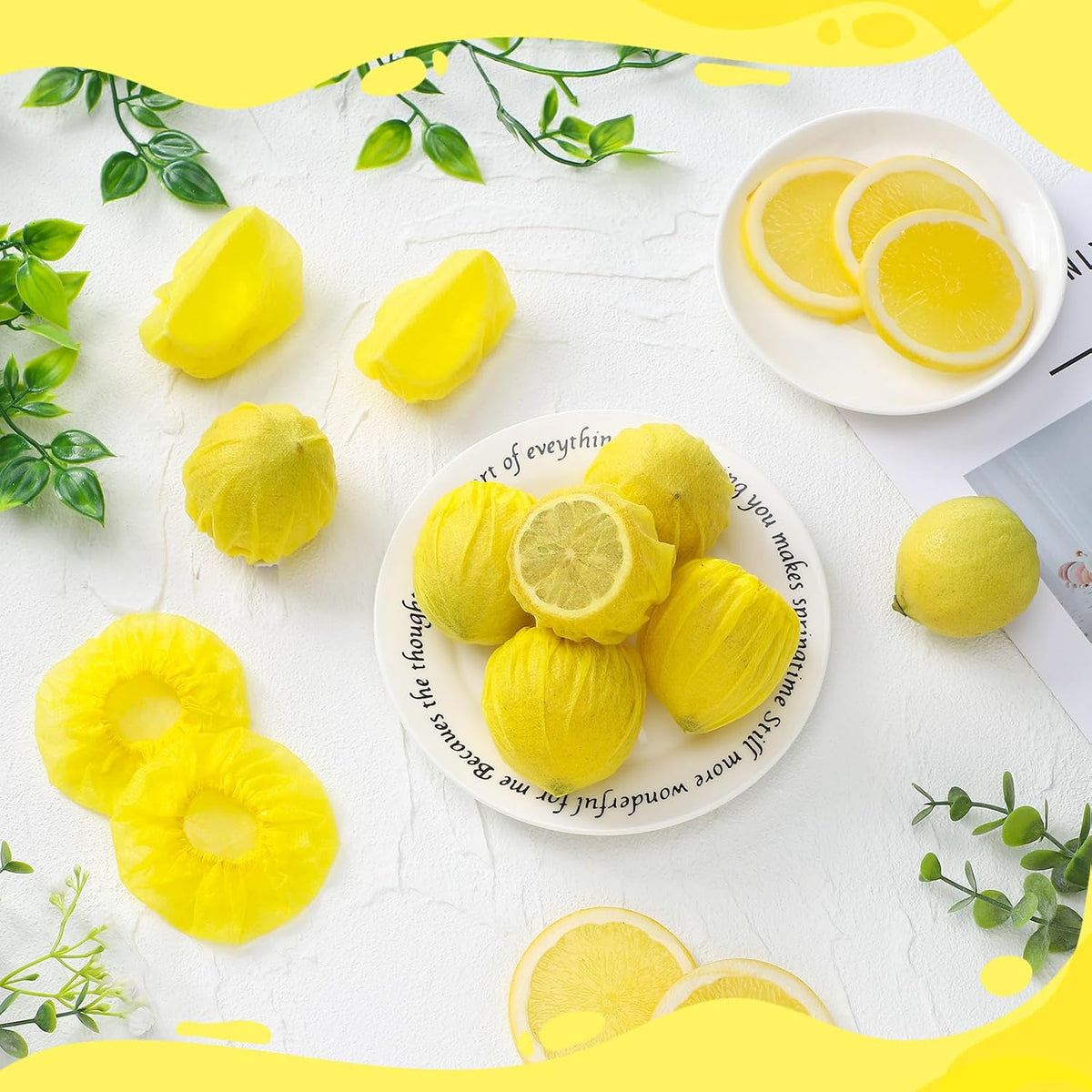 500 Pack Lemon Cover for Squeezing, Lemon Seed Free Mesh Nets Yellow Lemon Squeezing Bags Filter Seeds, Fits Lemon Halves, Elastic Design, Family Gathering Kitchen Bar Restaurant