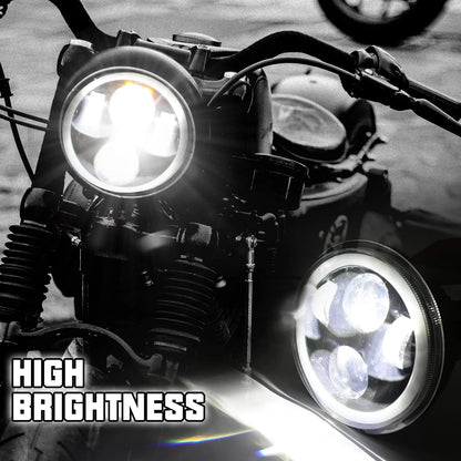 SUNPIE Motorcycle Headlight 5-3/4 5.75 RGBW with Halo DRL LED Waterproof for Sportster Roadster 883 1200 Forty Softail Deuce Dyna Wide Glide Super Glide Custom Dyna Low Rider Street Bob Night Rod