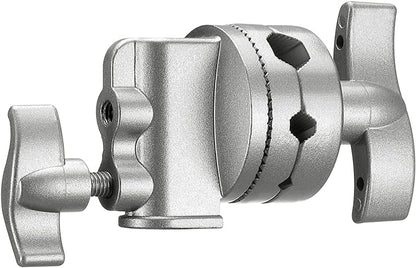 Neewer Multi Functional Heavy Duty 2.5-inch Grip Head Swivel Head Holder Mounting Adapter for Light Stand, Extension Boom Arm and Other Photographic Equipment with 12,14,38,58-inch Mount (Silver)