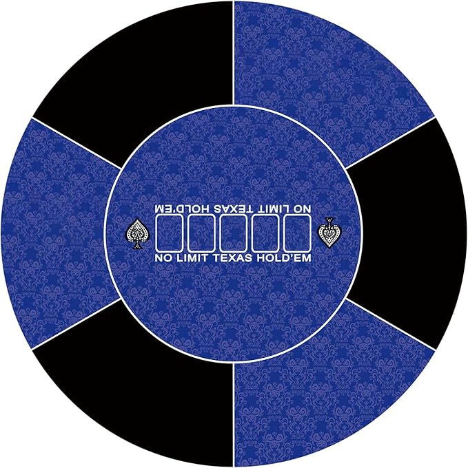39 inch Round Poker Mat for Texas Holdem Portable Poker Table Top with Art Deco Layout Print Smooth Surface Players Game for Games Everywhere