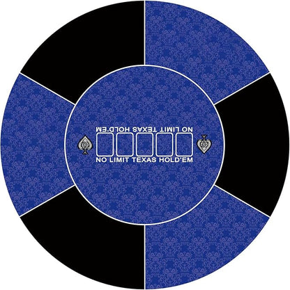 39 inch Round Poker Mat for Texas Holdem Portable Poker Table Top with Art Deco Layout Print Smooth Surface Players Game for Games Everywhere