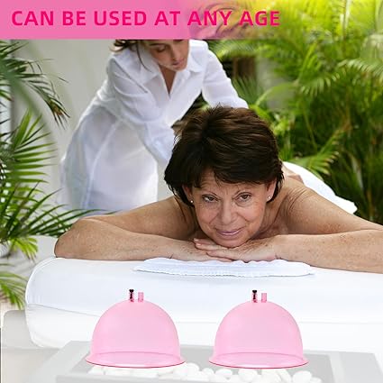 Buttocks Cupping Kit for Massage Therapy,A Pair of Vacuum Cups for Butt Lifting with Y Hose,230,210,180 ML Extra Large Vacuum Therapy Machine Accessories (230ML)