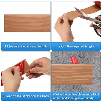HARFINGTON Floor Transition Strip 2" 16.5ft Self-Adhesive Laminate Floor Strip Divider Floor Cover Strips PVC Edging Trim for Uneven Floors Carpet Tiles Gaps, Black