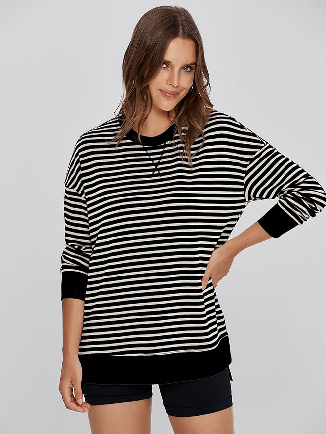 Glamaker Women's Long Sleeve Crewneck Sweatshirt Air Essentials Soft Loose Pullover Sweatshirts