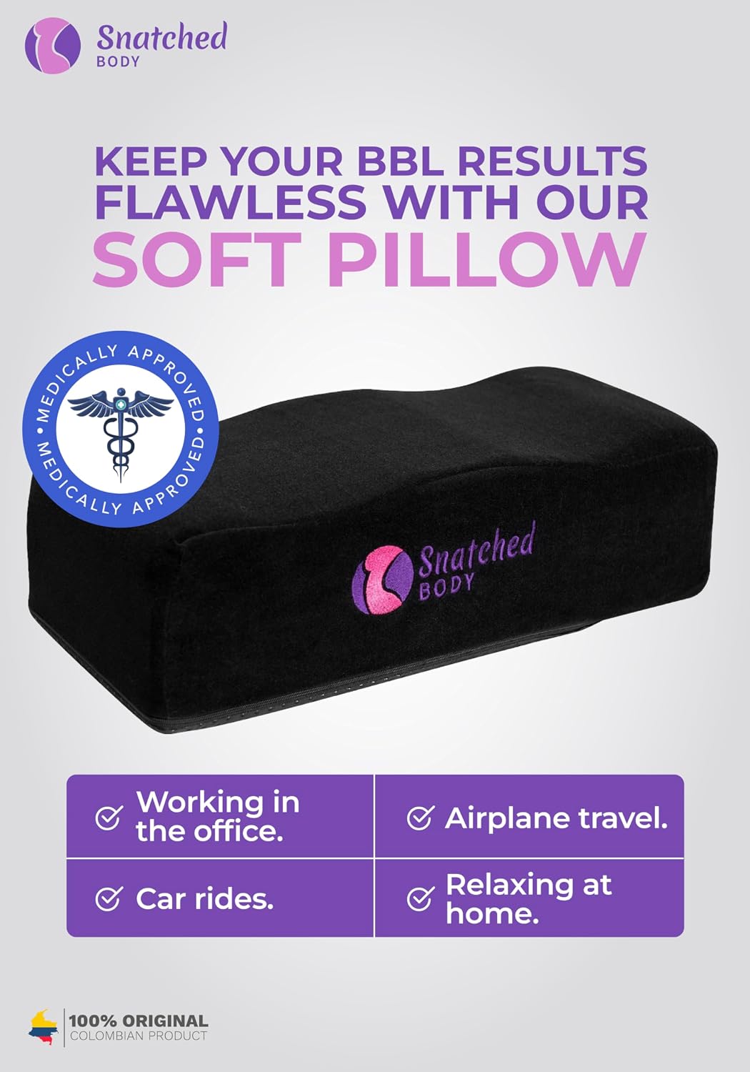 Support Post Surgery Soft BBL Booty Pillow after Surgery for Butt Recovery Cushion