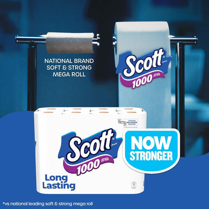 Scott 8000 Toilet Paper, 8 Rolls, Septic-Safe, 1-Ply Toilet Tissue