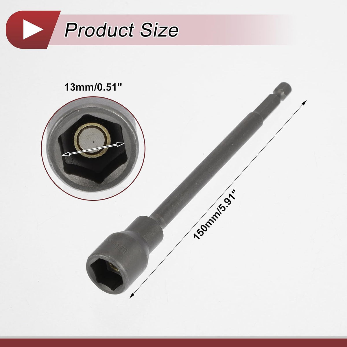 1 Pc Impact Socket Durable Hardware Tool 150mm Silver Tone CR-MO 6 Point 13mm for Car Motorcycle Dirtbike Repair