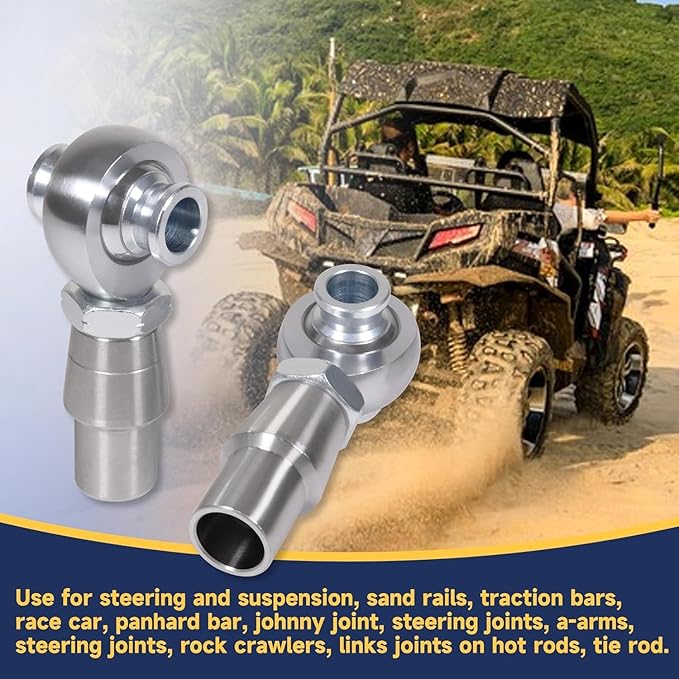34" Heim Joints Rod End Kit Thread 0.75" Chromoly Heim Joints Suspension Kit Right and Left Hand Traction Bars Steering Kit with Round Tube Adapter Misalignment Spacer Jam Nuts (1 set-34inch)
