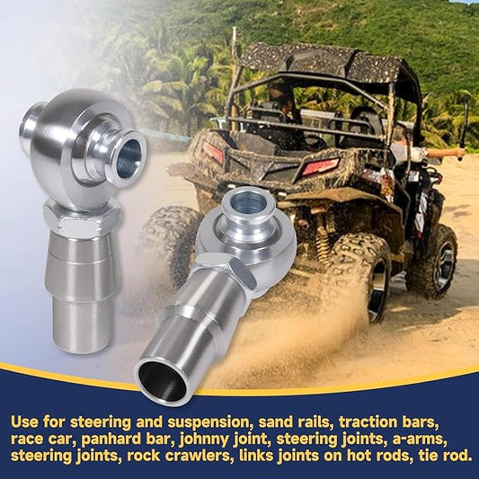 34" Heim Joints Rod End Kit Thread 0.75" Chromoly Heim Joints Suspension Kit Right and Left Hand Traction Bars Steering Kit with Round Tube Adapter Misalignment Spacer Jam Nuts (1 set-34inch)