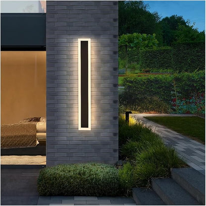 Modern Outdoor LED Wall Lamp 18W 3000K Warm Light Fixture for Aisles, Garages, and Porches - Black & White Design