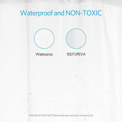 EHZNZIE Clear Shower Curtain Liner Light Weight PEVA, Shower Liner 72x72 Inches, Waterproof, No Chemical Smell with 12 Rust Proof Metal Grommets for Bathroom Shower Curtain