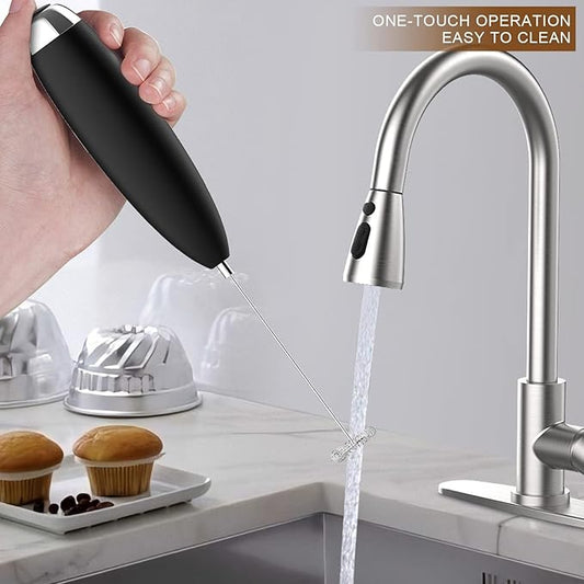 Electric Milk Frother Handheld, Frother Wand for Coffee, Battery Operated (Not included) Drink Mixer Matcha Whisk, Foam Maker for, Frappe Hot Chocolate, Cappuccino, Lattes