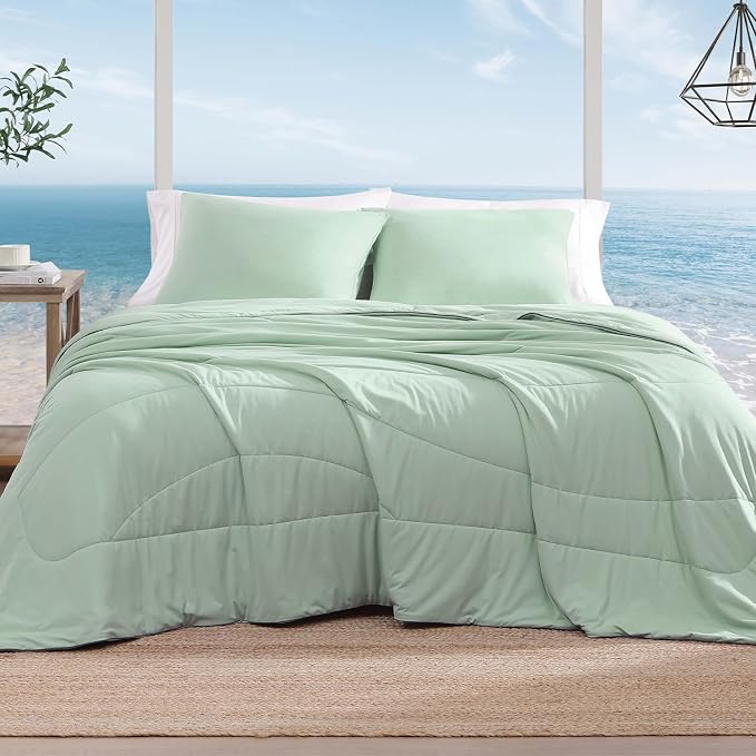 Monbix ChillChilla Cooling Comforter Queen Size-1 Pieces Cooling Blankets for Hot Sleepers and Night Sweats, Double-Sided Summer Queen Comforter , Breathable Lightweight Blanket Grey Only
