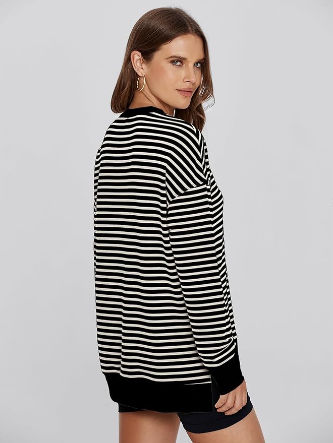 Glamaker Women's Long Sleeve Crewneck Sweatshirt Air Essentials Soft Loose Pullover Sweatshirts