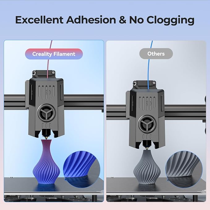 Creality Black PLA+ Filament 1.75mm, 3D Printer Filament Strong Toughness No-Tangling Vacuum Packaging 3D Printing Filament Fit Most 3D Printers, 1kg Spool, Accuracy +/- 0.02mm, Black