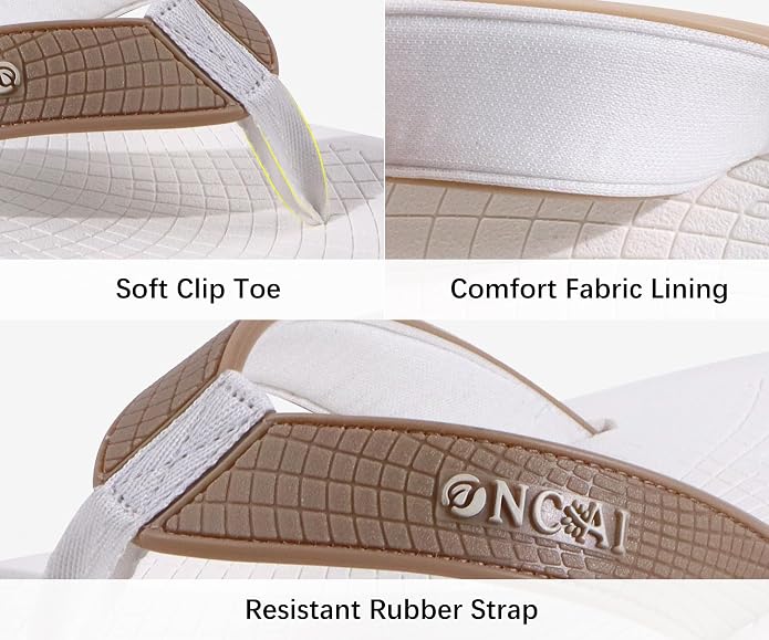 ONCAI Men's Rubber Flip Flops Trendy Summer Beach Pool Shower Sandals with Yoga Mat Non-slip Outdoor Cushion Soles