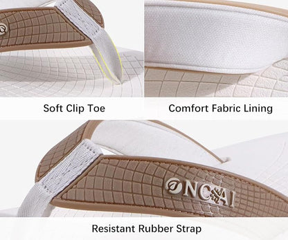 ONCAI Men's Rubber Flip Flops Trendy Summer Beach Pool Shower Sandals with Yoga Mat Non-slip Outdoor Cushion Soles