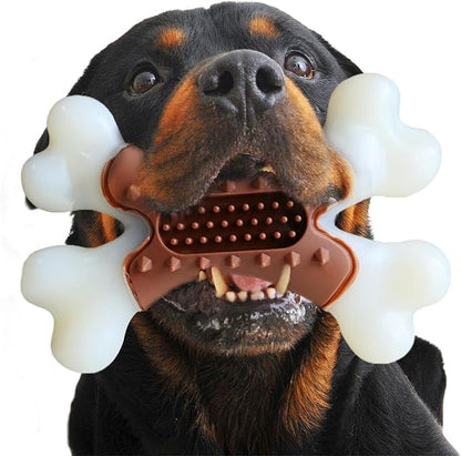 Beef Flavor Durable Nylon Bone Dog Toy for Small and Medium Breeds (Brown)