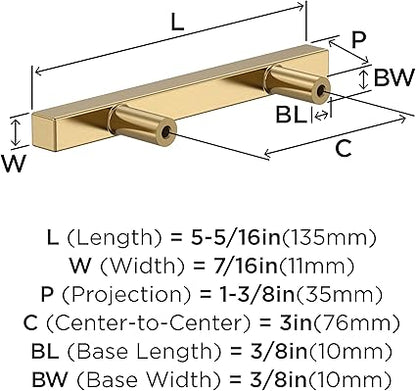 Amerock BP37170CZ Everyday Modern Cabinet Pull, 3 in (76 mm) Center-to-Center, Champagne Bronze