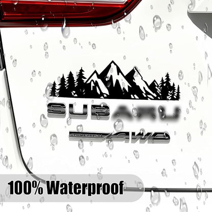 Vinyl Snow Mountain Tree Decal Sticker, Trunk Logo Decal Sticker, Car Exterior Accessories(Black)