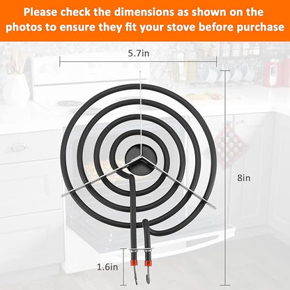 2025 Upgraded660532 6-inch MP15YA Electric Range Surface Burner Coil Element 1500W 4 Turns by Romalon Fit for Whirlpool Range Cooktop Surface Elements Replaces AP6010189,PS11743366,EAP11743366,3319