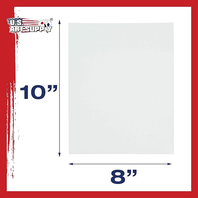 US Art Supply 8 X 10 inch Professional Artist Quality Acid Free Canvas Panel Boards for Painting Value Pack of 12 (1 Full Case of 12 Single Canvas Board Panels)