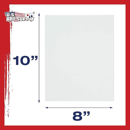 US Art Supply 8 X 10 inch Professional Artist Quality Acid Free Canvas Panel Boards for Painting Value Pack of 12 (1 Full Case of 12 Single Canvas Board Panels)