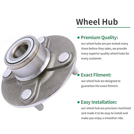 HICKS 512303 Rear Wheel Bearing Wheel Hub Assembly fit for 2000-2006 Nissan Sentra, 4 Lugs