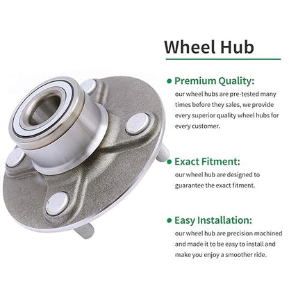 HICKS 512303 Rear Wheel Bearing Wheel Hub Assembly fit for 2000-2006 Nissan Sentra, 4 Lugs