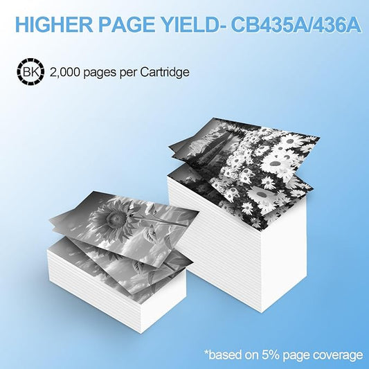 35A 36A Toner 2pk Compatible Universal Toner Cartridge Replacement for HP 35A CB435A 36A CB436A for Laserjet P1005 P1006 P1505 P1505n M1522n M1522nf M1120n M1120a