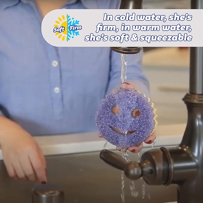 Scrub Daddy Scrub Mommy - Scratch-Free Multipurpose Dish Sponge - BPA Free & Made with Polymer Foam - Stain & Odor Resistant Kitchen Sponge (1 Count)