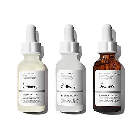The Ordinary Most Loved Collection For Even Skin Tone and Texture - Skin Care Bundle Set - Hyaluronic Acid 2  B5, Niacinamide 10  Zinc 1, Ordinary Caffeine Solution 5  EGCG